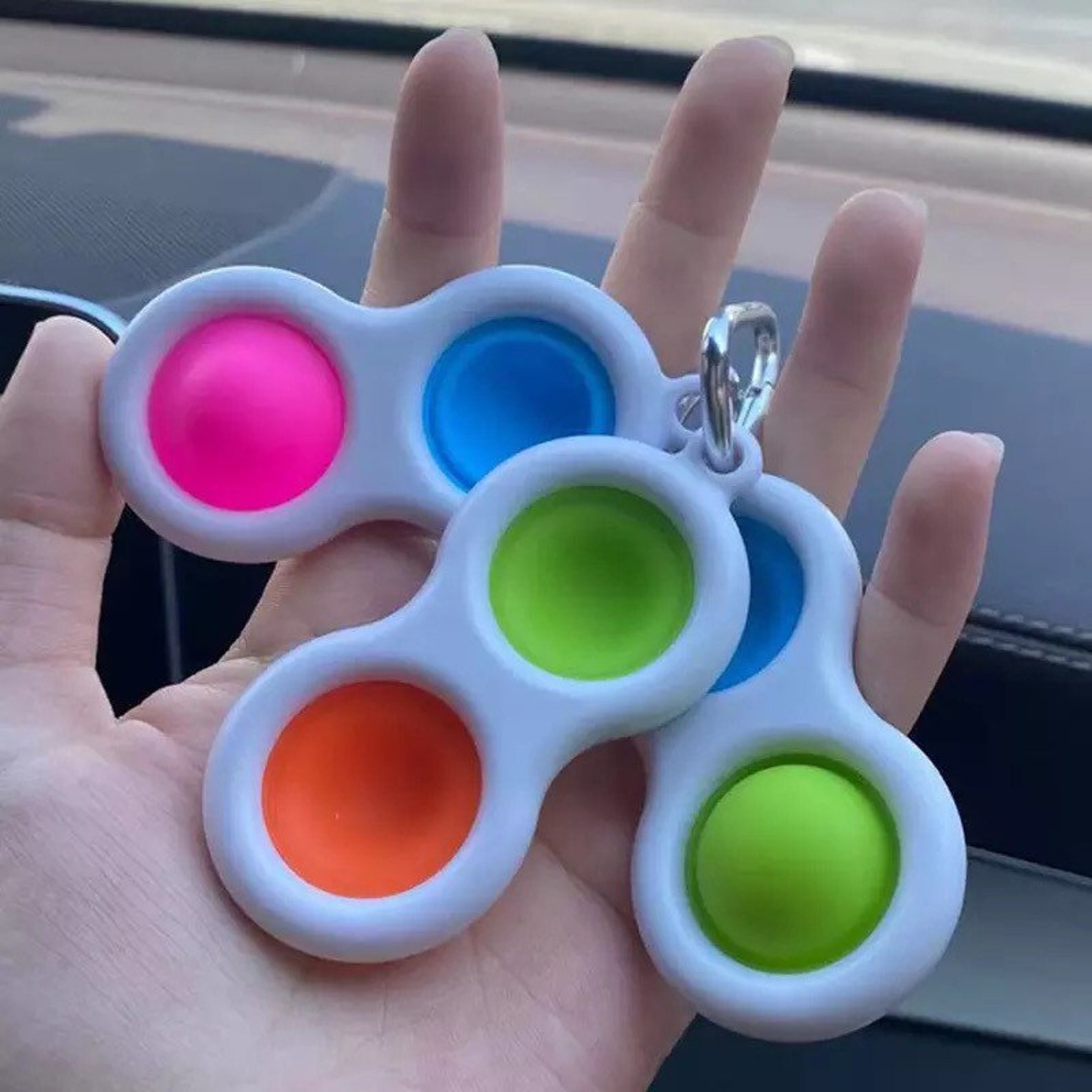 New Fidget Simple Dimple Tik Tok Toy with key ring. Stress | Etsy