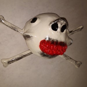 Skull And Crossbones Mexican coconut shell mask Mexican  Wall Art ( NOS / New Old Stock ) Vintage 90s