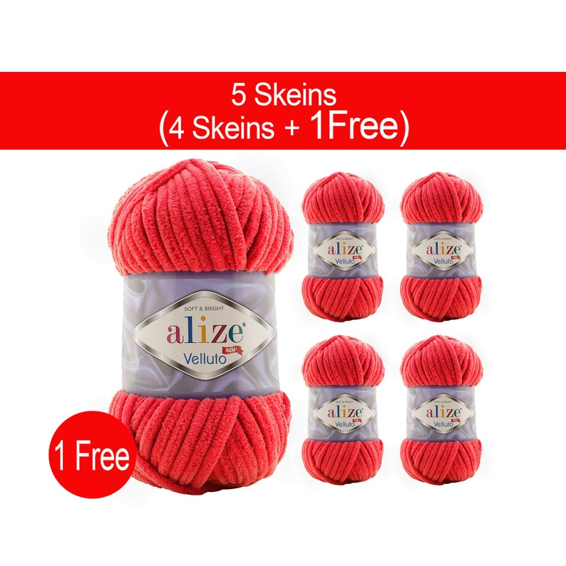 polar baby blanket yarn soft baby yarn Velvet 5 Skeins Alize Velluto Alize Yarns Chunky Chenille yarn Alize Velluto knitting bulky