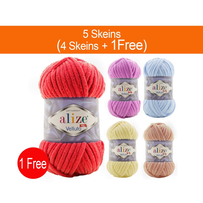 polar baby blanket yarn soft baby yarn Velvet 5 Skeins Alize Velluto Alize Yarns Chunky Chenille yarn Alize Velluto knitting bulky