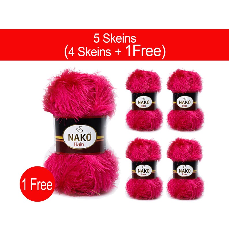 fantasy yarn home decor yarns 100 gram hairy yarn 5 Skeins NAKO Rain Yarn furry yarns fluffy yarn polyester yarn amigurumi project