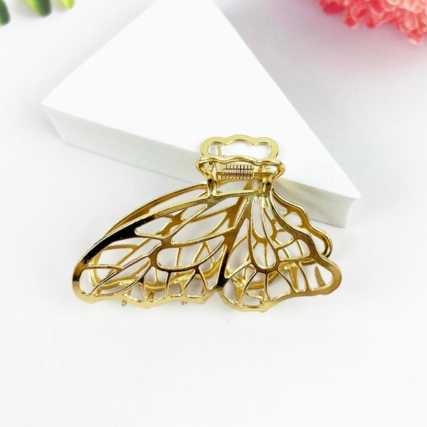 3" Butterfly Shape Gold Metal Hair Claw, Hair Clip, Metal Hair Clip, Stylish, Accessories for Her, Perfect Gift, Best Gift