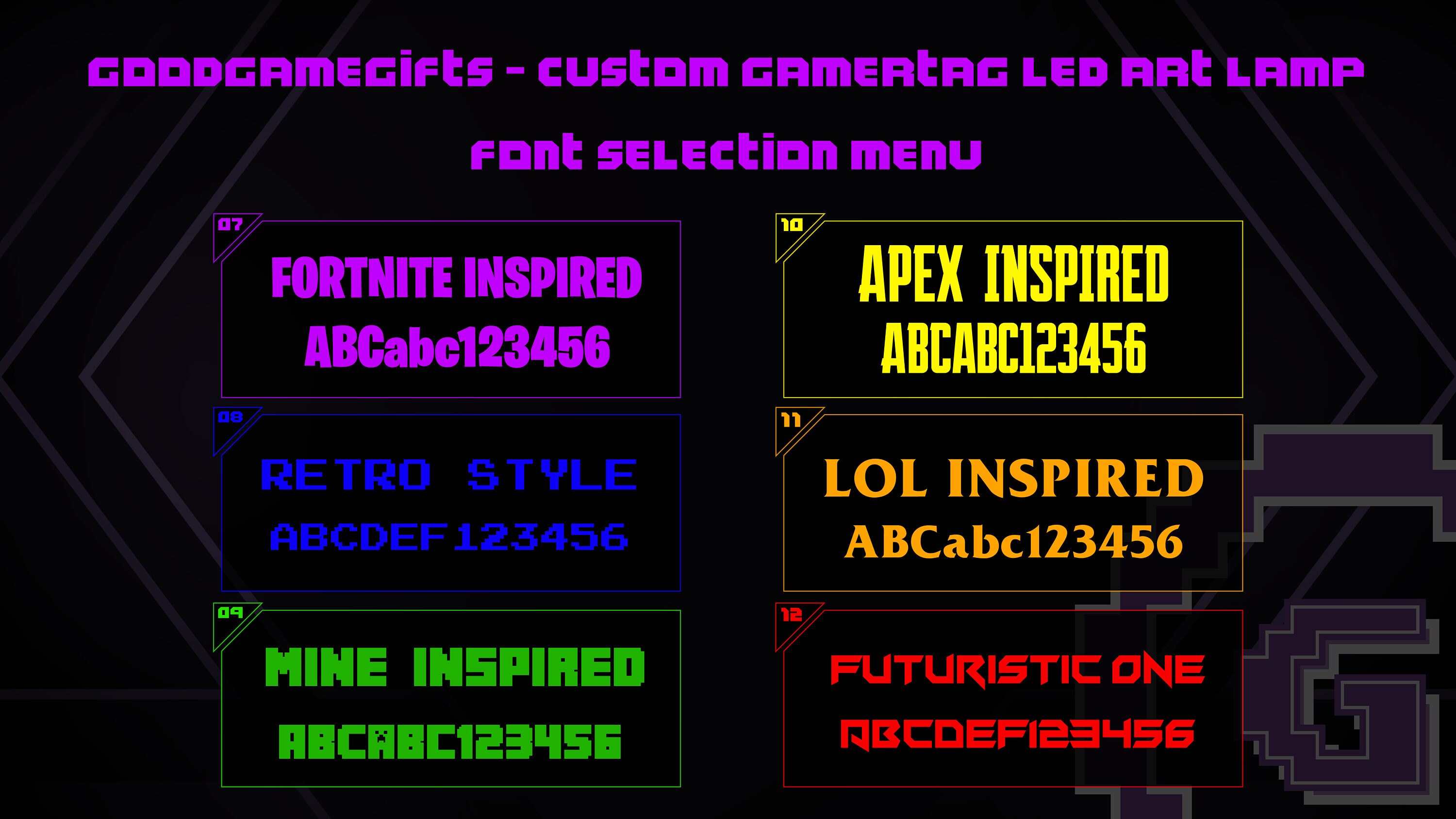 Custom Gamertag LED Lamp NEW Fonts Personalized Gamer Tag Etsy Canada