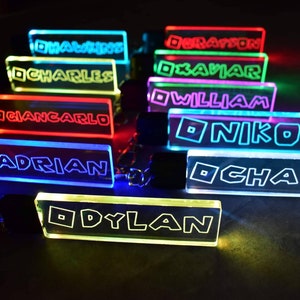 Custom ROBLOX Theme Name Tag LED Keychain | Christmas, Holiday Gift Idea for Bookbag or Backpack | Personalized Roblox Birthday Party Favor