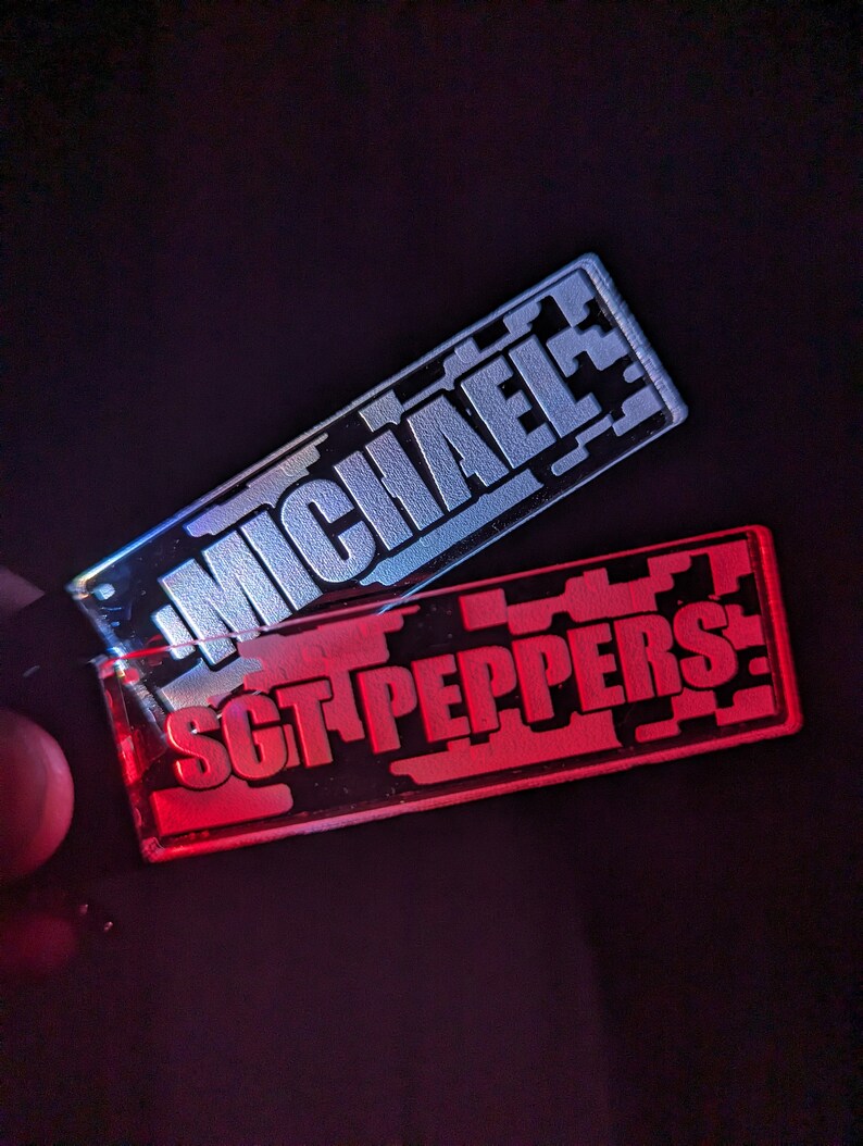 Custom Camo Nametag LED Keychain Personalized COD Military Theme