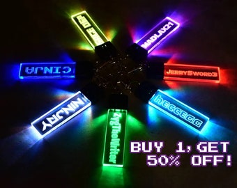 Personalized Gamertag LED Keychain | Custom Gift for Gamer Husband Boyfriend BF Girlfriend Wife Partner | Gift Idea for Gamer Group Streamer