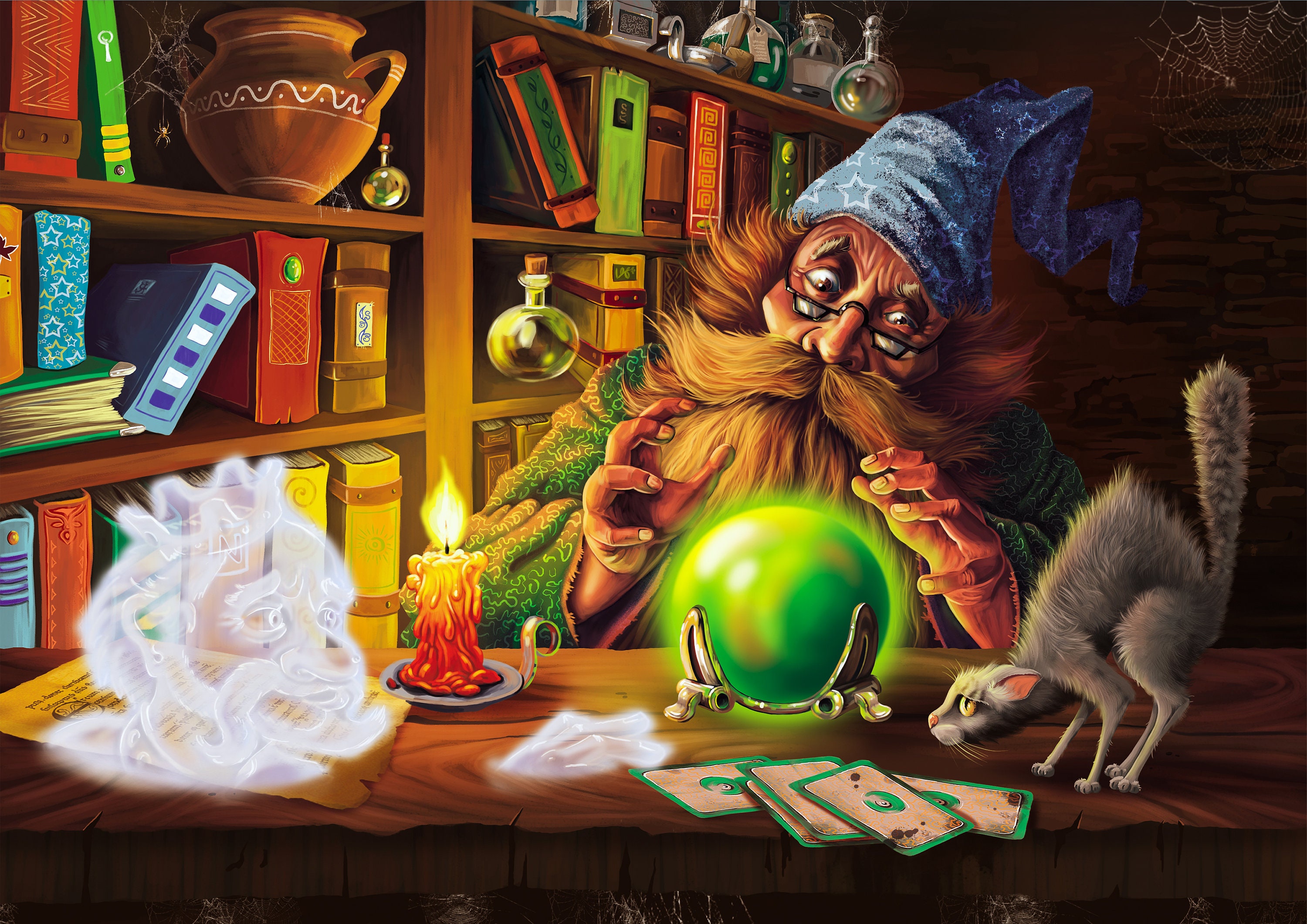  Illustration von Magier und Zauberer, Magie Poster, herunterladbare Bildidee 