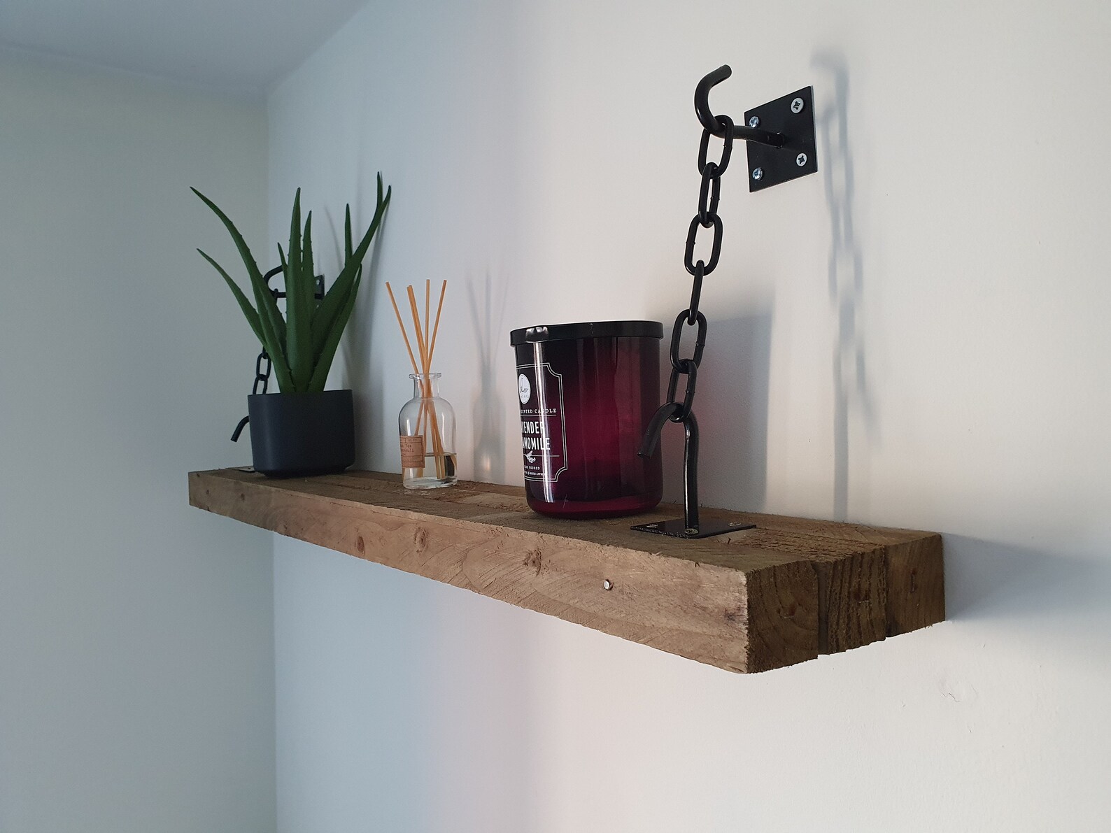 3 Slat Rustic Shelf. Hanging Chain Shelves With Fixings Etsy
