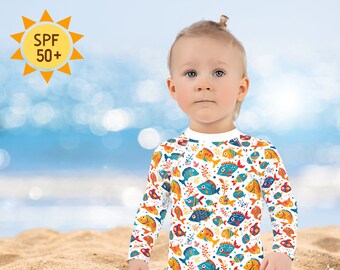 Wiggly Waters - UV Protected Long Sleeve Shirt for Kids: Adventure Awaits in Every Wave!