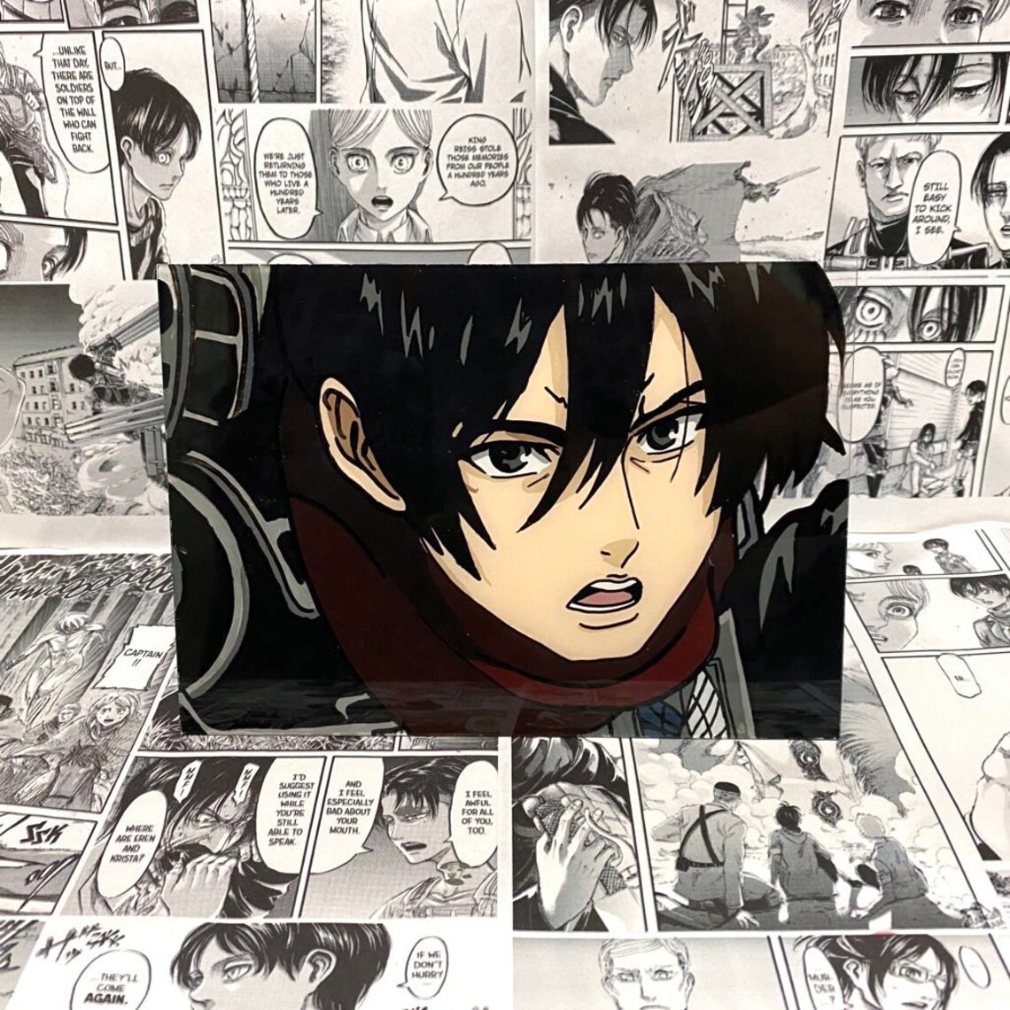 Mikasa Ackerman Anime Glass Painting Attack on Titan Etsy