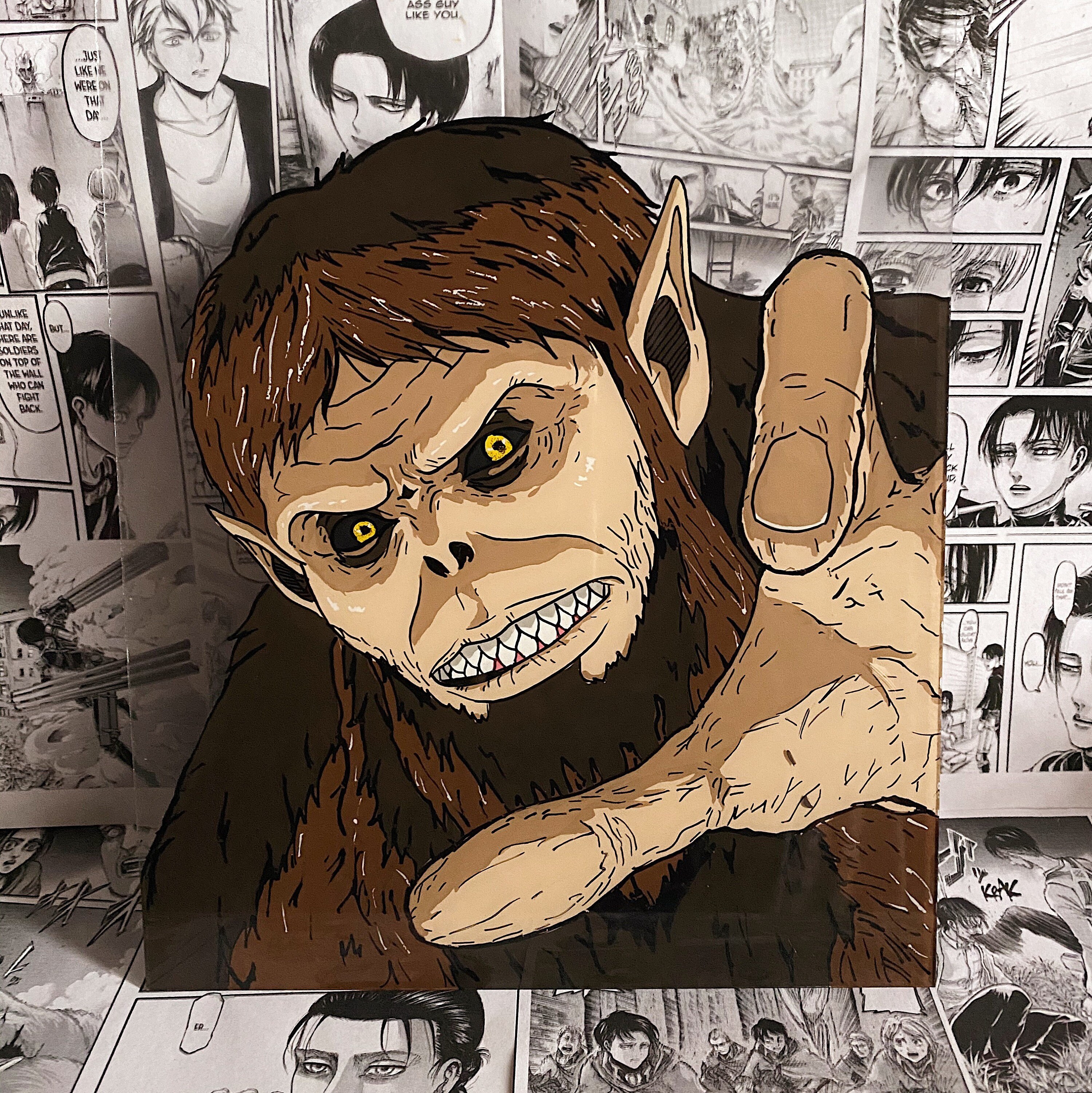 Zeke Yeager Beast Titan Anime Glass 