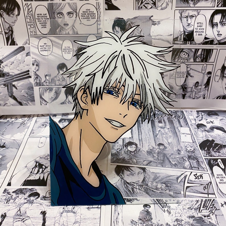 Gojo Satoru Glass Painting Jujutsu Kaisen Etsy