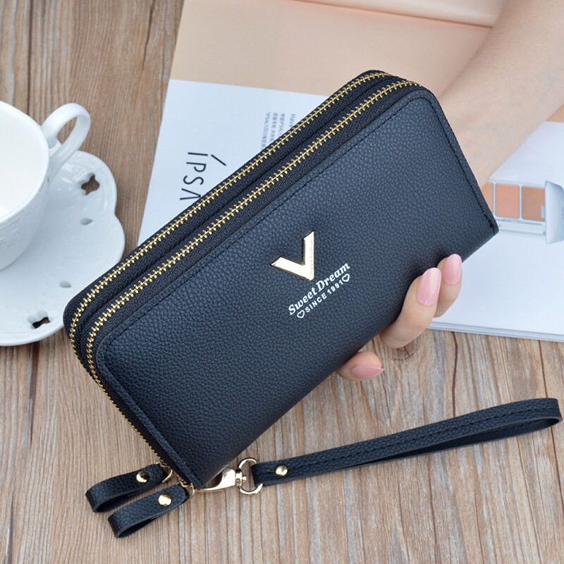 Double Zipper Wallet Women Luxury