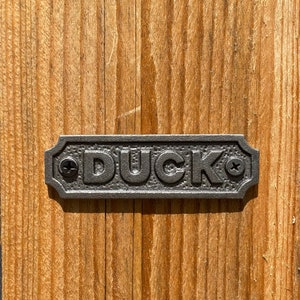 Cast Iron antique style DUCK Wall Plaque- Pub sign, Bed and Breakfast Sign, Mind Your Head