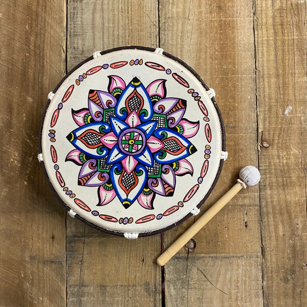 Shamanic hand drum with beater handmade in Bali