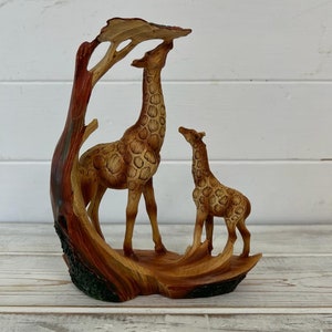 Eye catching free standing graceful giraffe and calf decorative ornament image 1