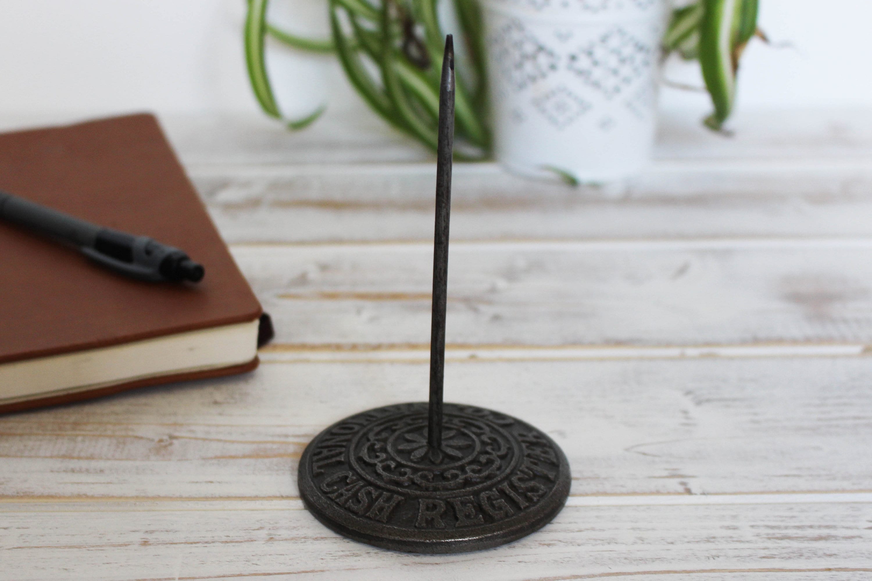 Vintage Cash Register Receipt Spike Paperweight Cast Iron