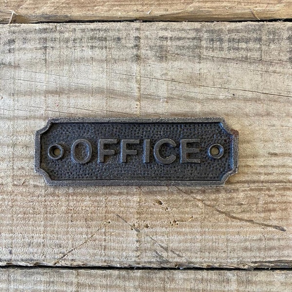 Cast Iron antique style Office Door Plaque/sign