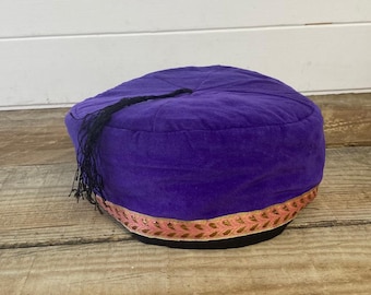 Large Mauve Tibetan Smoking / Thinking / Lounging Cap with tassel