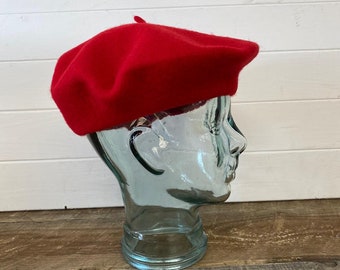 100% Pure Wool Red Beret