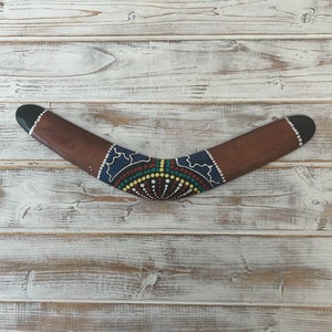 Boomerang Painted with an authentic Aboriginal pattern