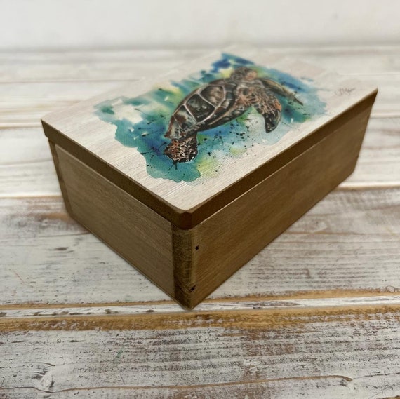 Wooden TURTLE Keepsake Box Jewellery Box Trinket Box Box Etsy