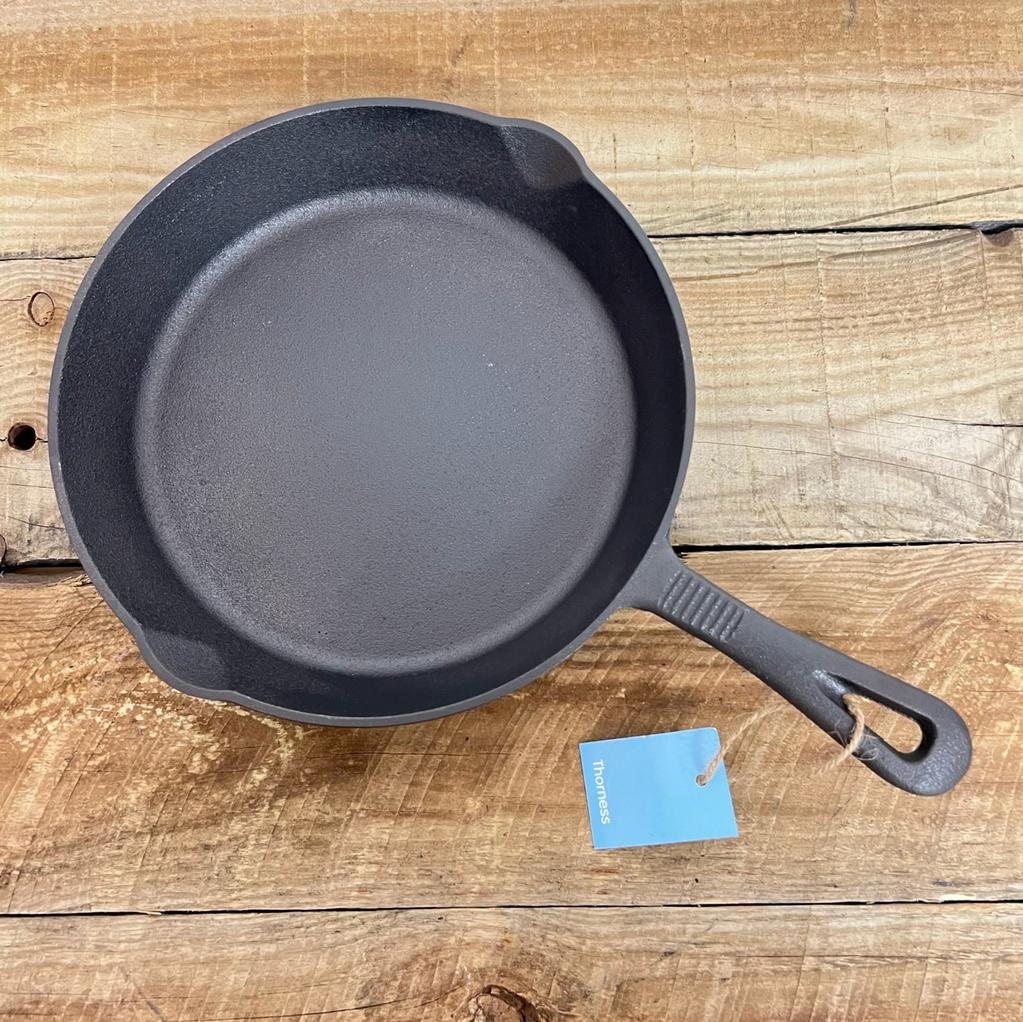 Backcountry Iron 14 Inch Cast Iron Wok with Flat Base and Handles 