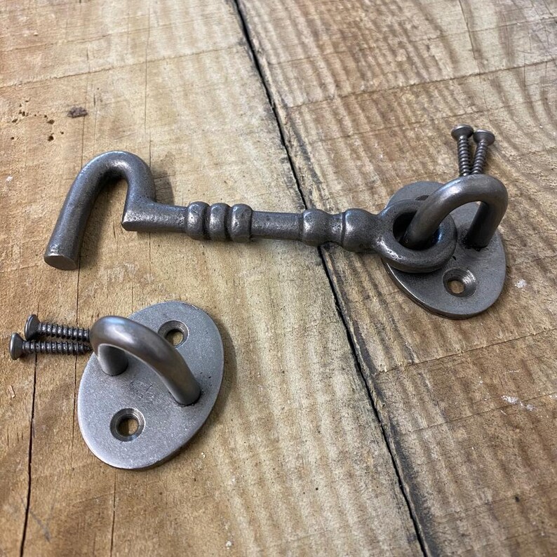 Cast iron Knotted Cabin Hook and Eye 10cm/4'' long zdjęcie 7