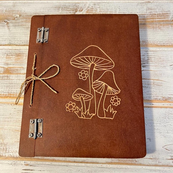 Mushroom NOTEBOOK|SPELL BOOK – 48 Blank pages of recycled handmade paper| Mushroom Notebook | Foraging Notes | Handmade Recycled Paper