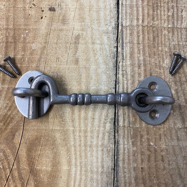 Cast iron Knotted Cabin Hook and Eye - 10cm/4'' long