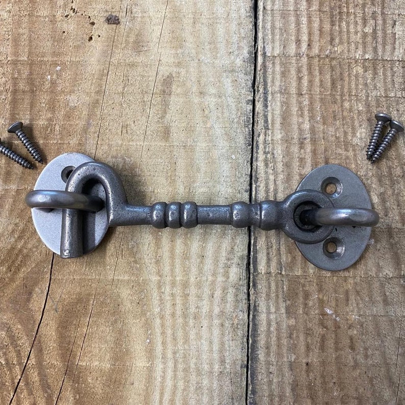 Cast iron Knotted Cabin Hook and Eye 10cm/4'' long zdjęcie 1