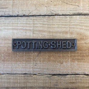 Cast Iron Antique Style Potting Shed Garden Door Wall Plaque
