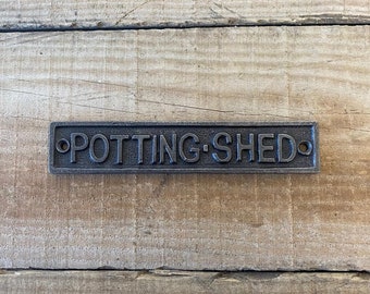 Cast Iron Antique Style Potting Shed Garden Door Wall Plaque