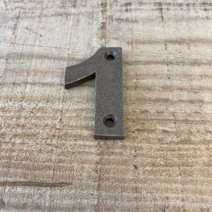 Cast Iron Numbers &#39;1&#39; - Rustic Signs - House Numbers -Numbers- Apartment Numbers - table numbers - cloakroom numbers - 5cm /2&quot; (h)