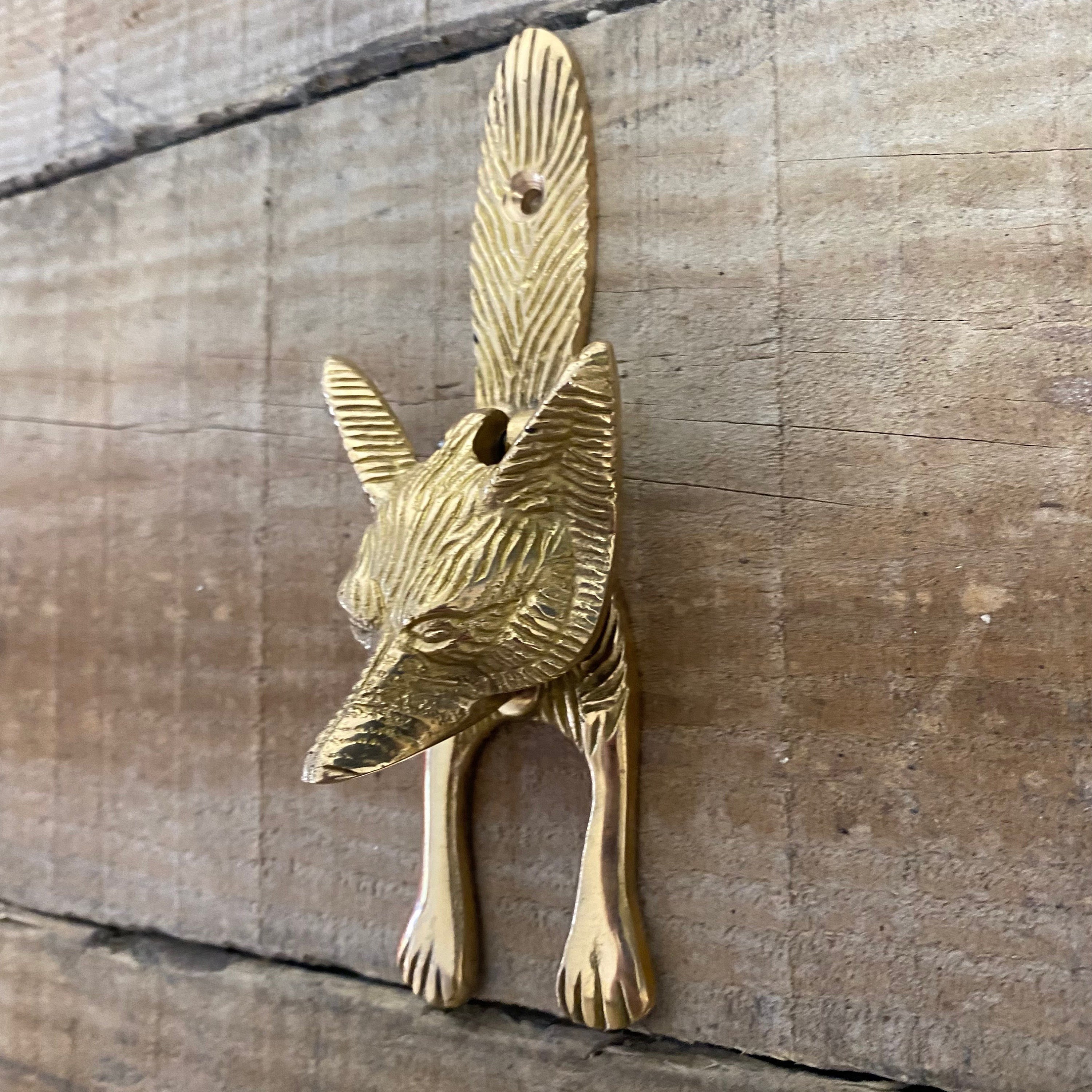 Brass Fox Door Knocker Etsy