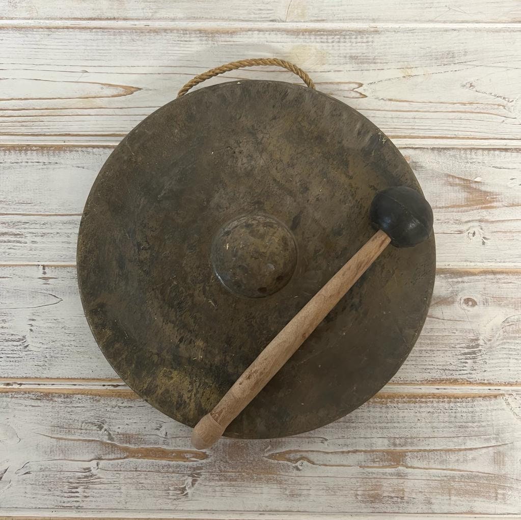 Vietnamese Handmade Metal Gong Natural Aged Finish 25cm Etsy