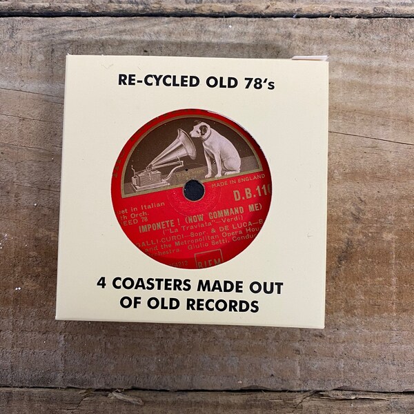 Coasters - Set of four 78rpm up-cycled vinyl record drinks coasters