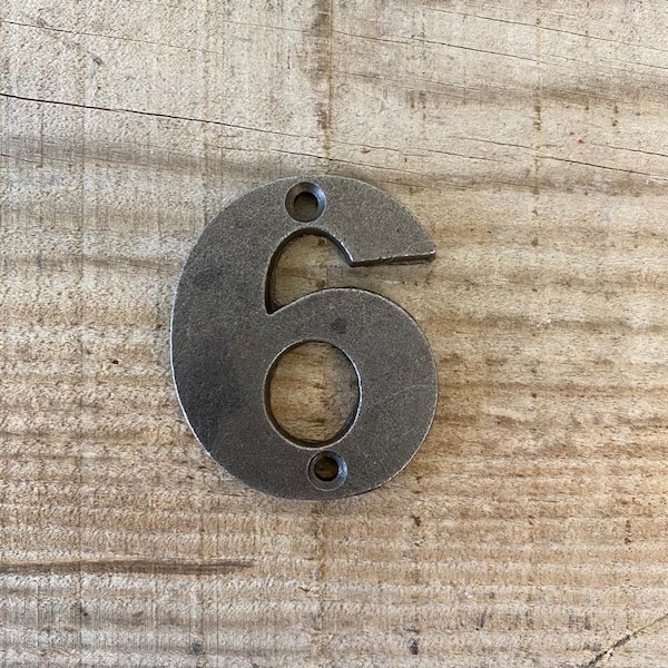 Cast Iron Numbers '6' - Rustic Signs - House Numbers -Numbers- Apartment Numbers - table numbers - cloakroom numbers - 5cm /2" (h)
