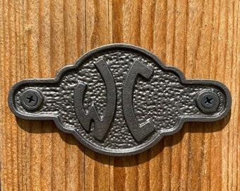 Cast Iron WC Door antique style plaque for Hotel / Restaurant / Pub / Inn / Bed and Breakfast / Boarding House / Campsite