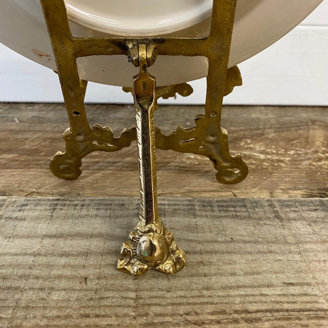 Large Decorative Brass Plate Stand Picture Easel Etsy