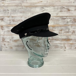 Black Chauffeur Hat - 58cm - Pilots Hat - Drivers Hat