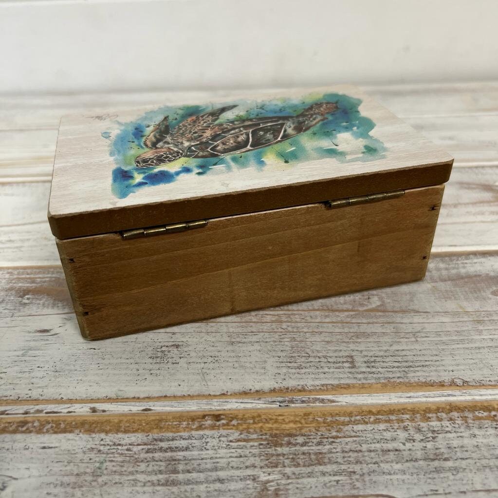 Wooden TURTLE Keepsake Box Jewellery Box Trinket Box Box Etsy