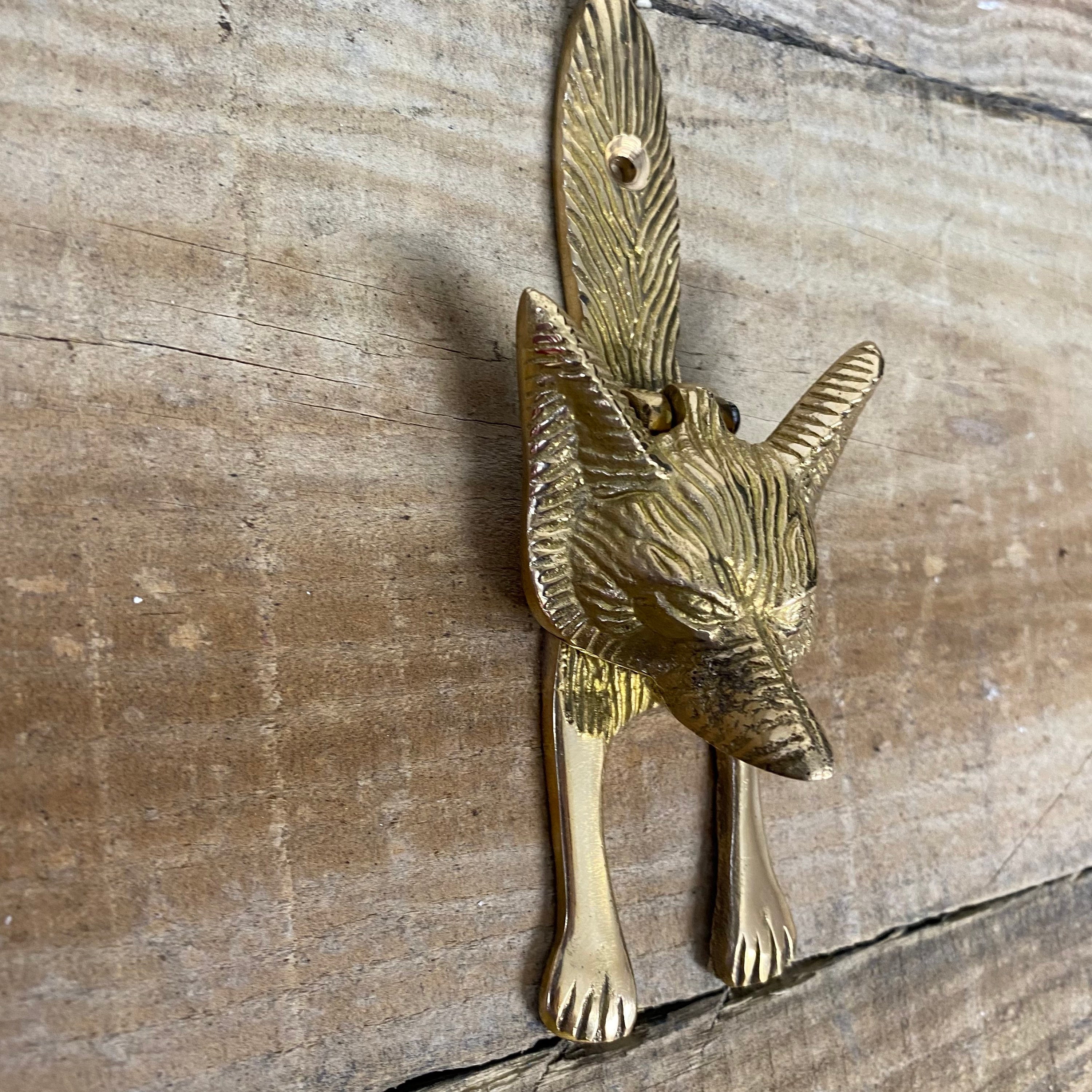 Brass Fox Door Knocker Etsy