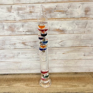 Large 44cm tall Free standing Galileo thermometer in Gift packaging