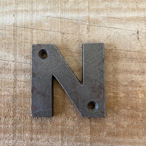 Letras de hierro fundido - 'N' - Signos rústicos - Signos de la casa - Letras del alfabeto - 5cm / 2 "(h)