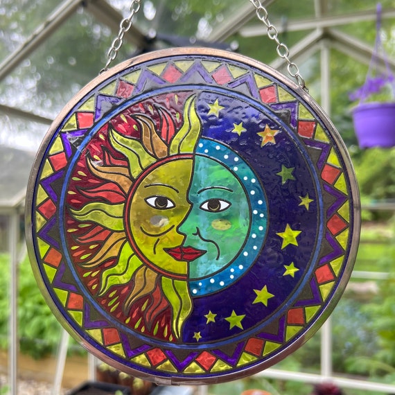 Acchiappasole A Forma Di Libellula In Vetro Colorato, Bellissimo