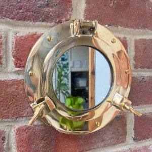 Nautical Brass Porthole Mirror - Wall Hanging Home Decor - Port Hole - Nautical theme - Nautical Mirror
