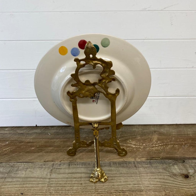 Large Decorative Brass Plate Stand Picture Easel Etsy