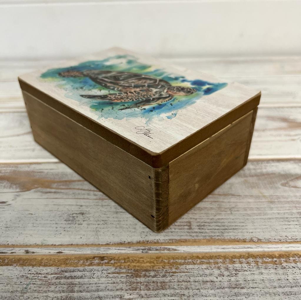 Wooden TURTLE Keepsake Box Jewellery Box Trinket Box Box Etsy