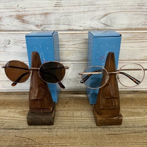 TWO Nose Shaped Wooden Spectacle Holders| Glasses Holders | Wooden Nose | Eyeglass Stands